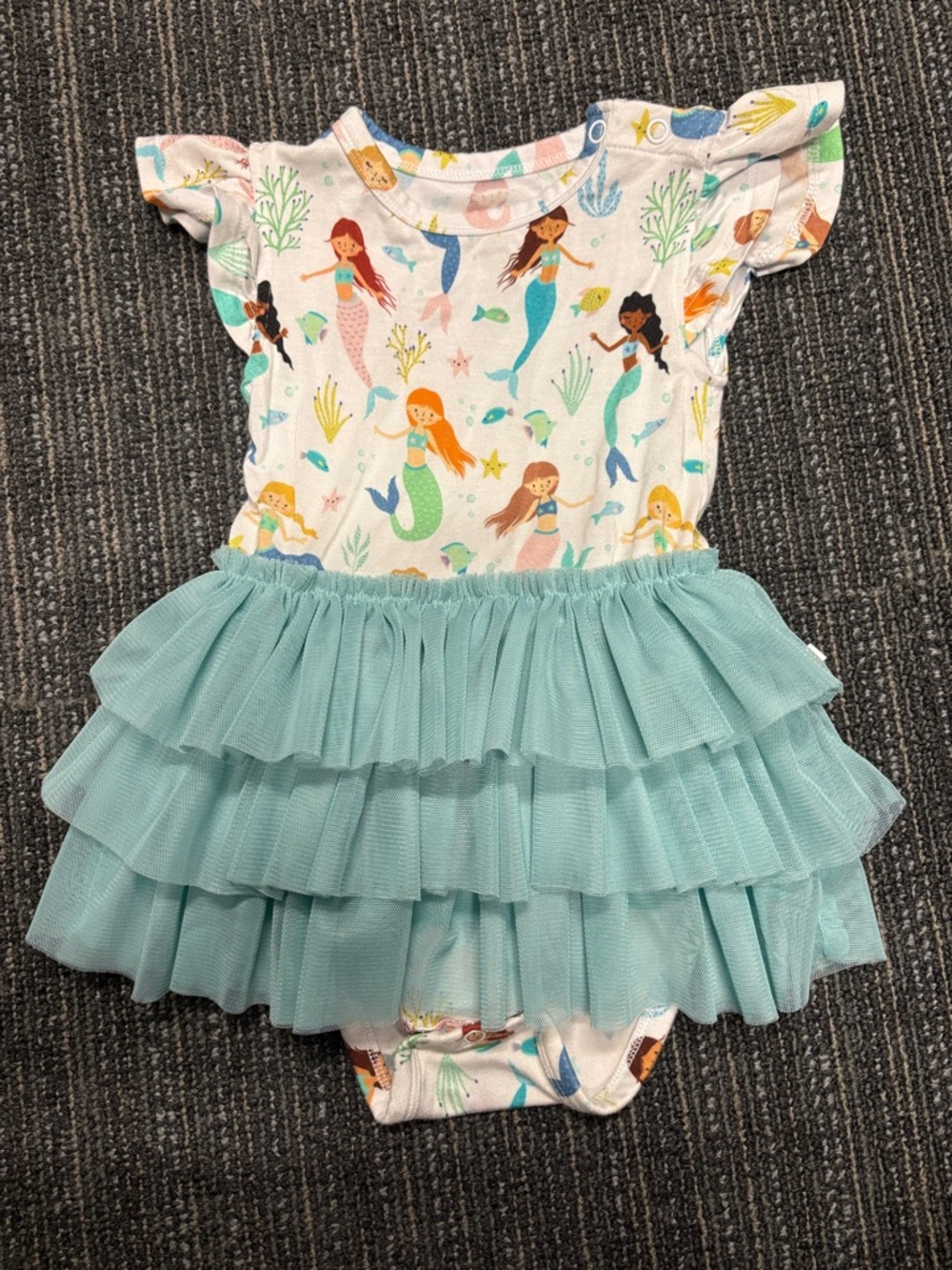 Bird & Bean Girls' 12-18mo mermaid onesie